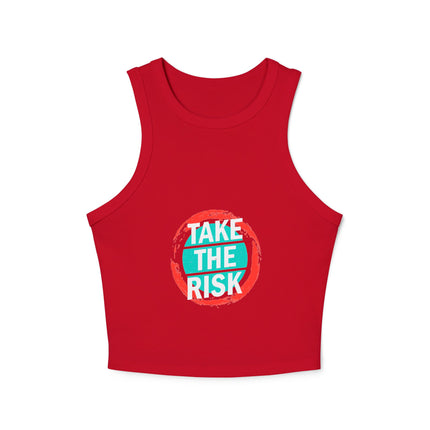 Damen Micro Rib Racer Tank Top mit Typografie-Motiven