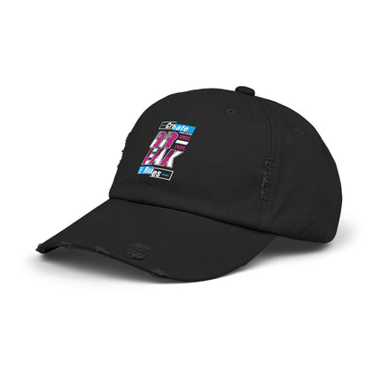 Unisex Distressed Cap mit Typografie-Motiven 