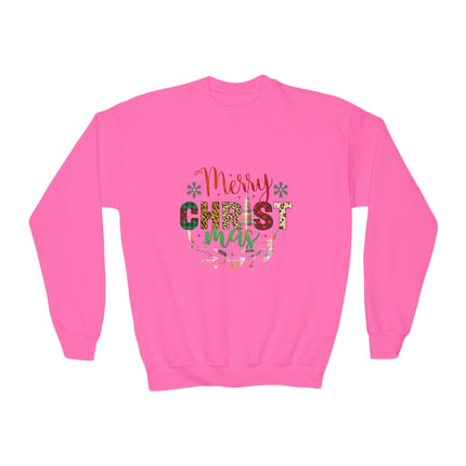 Christmas themed Youth Crewneck Sweatshirt