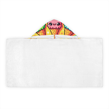 Group of Cone ice cream design themed Youth Hooded Towel