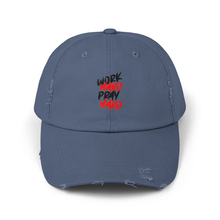 Unisex Distressed Cap mit Typografie-Motiven 