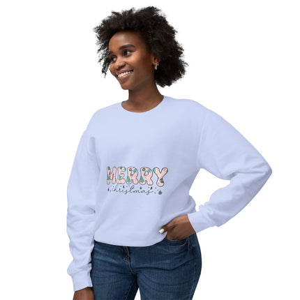 Christmas themed Unisex Lightweight Crewneck Sweatshirt