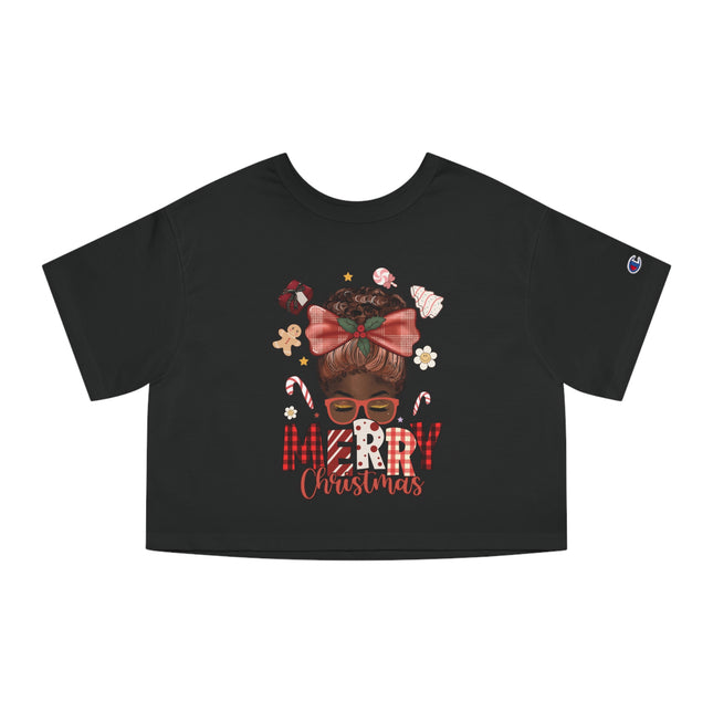 Champion Damen Heritage Cropper T-Shirt mit Weihnachtsmotiv