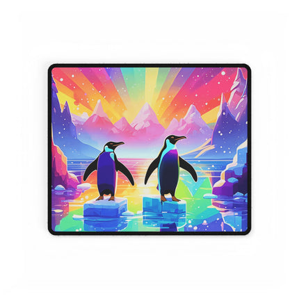 Niedliche Schreibtischmatten mit 2 Pinguinen, die das Design genießen 