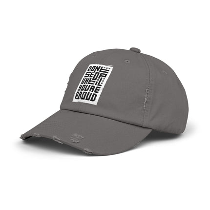 Unisex Distressed Cap mit Typografie-Motiven 
