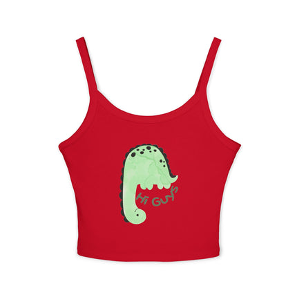 Hi Guys green dino Graphic designed Women's Spaghetti Strap Tank Top