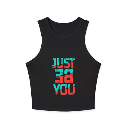 Damen Micro Rib Racer Tank Top mit Typografie-Motiven