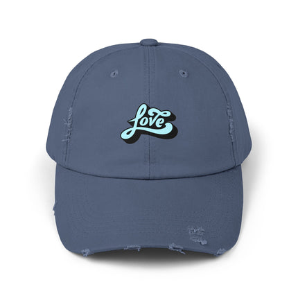 Unisex Distressed Cap mit Typografie-Motiven 
