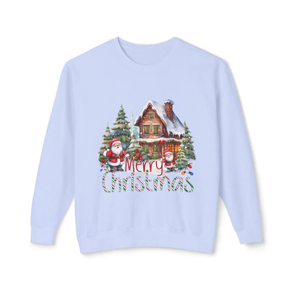 Christmas themed Unisex Lightweight Crewneck Sweatshirt