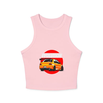 Damen Micro Rib Racer Tank Top mit Auto-Enthusiasten-Motiv