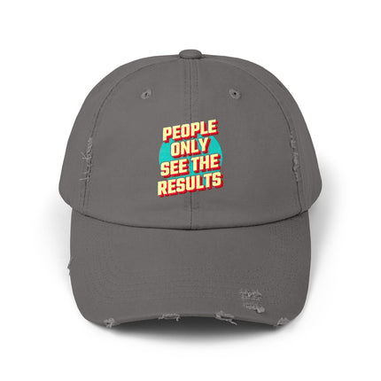 Unisex Distressed Cap mit Typografie-Motiven 