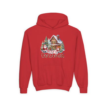 Christmas themed Youth Heavy Blend Hooded Sweatshirt