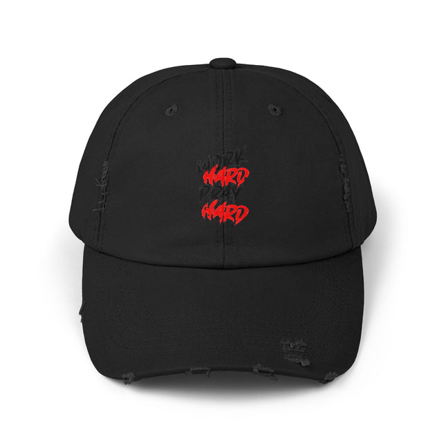 Unisex Distressed Cap mit Typografie-Motiven 