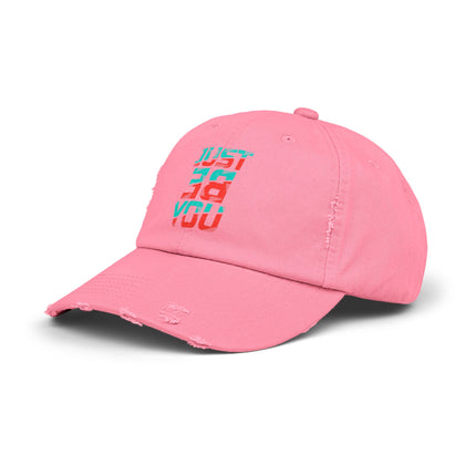 Unisex Distressed Cap mit Typografie-Motiven 