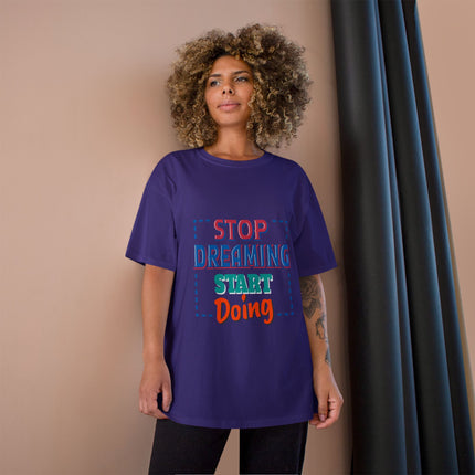Champion-T-Shirt mit Typografie-Motiv