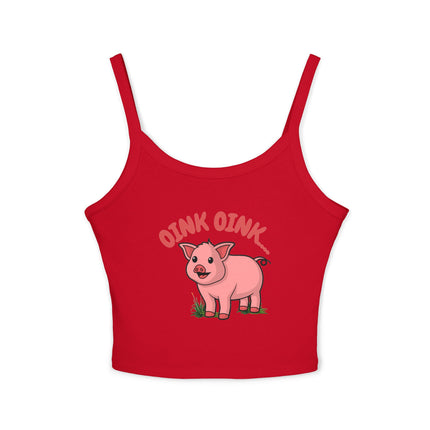 Oink Oink...  Graphic designed Women's Spaghetti Strap Tank Top