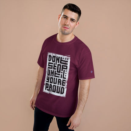 Champion-T-Shirt mit Typografie-Motiv