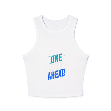 Damen Micro Rib Racer Tank Top mit Typografie-Motiven