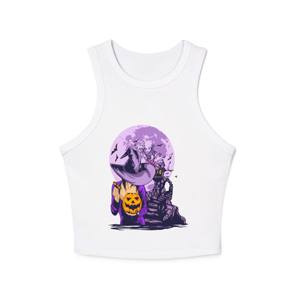 Halloween-Themen Damen Micro Rib Racer Tank Top
