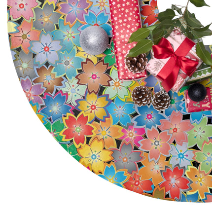 Cute Colourful Floral Pattern design themed Christmas Tree Skirts