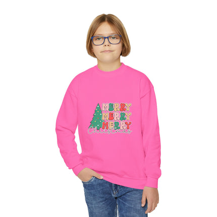 Christmas themed Youth Crewneck Sweatshirt