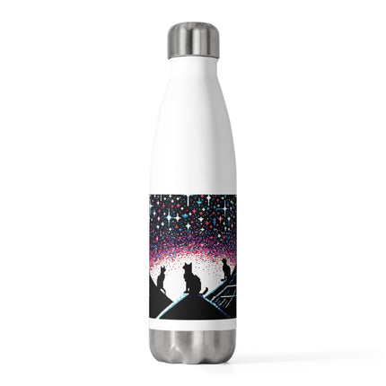 Isolierte Flasche mit dem Motiv „Katze sitzt auf dem Dach“, 590 ml 