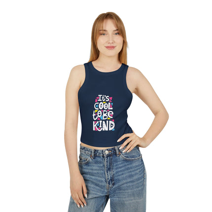 Damen Micro Rib Racer Tank Top mit Typografie-Motiven
