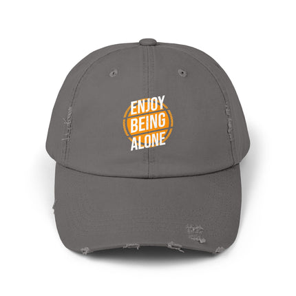 Unisex Distressed Cap mit Typografie-Motiven 