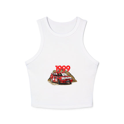 Damen Micro Rib Racer Tank Top mit Auto-Enthusiasten-Motiv