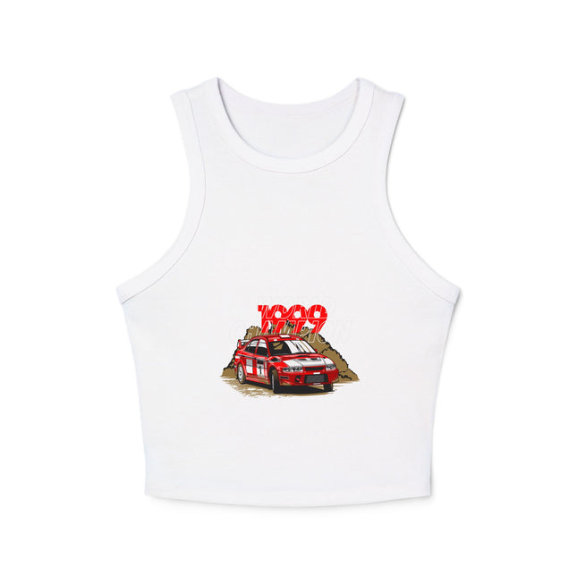 Damen Micro Rib Racer Tank Top mit Auto-Enthusiasten-Motiv