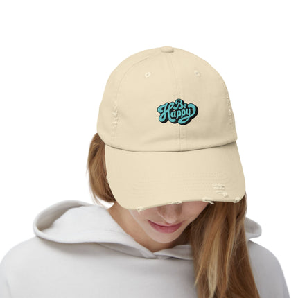 Unisex Distressed Cap mit Typografie-Motiven 