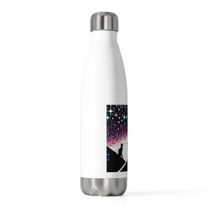 Isolierte Flasche mit dem Motiv „Katze sitzt auf dem Dach“, 590 ml 