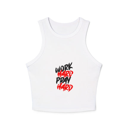Damen Micro Rib Racer Tank Top mit Typografie-Motiven
