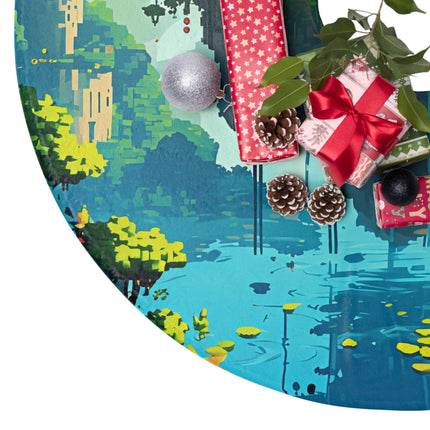 Floating Sky Islands design themed Christmas Tree Skirts