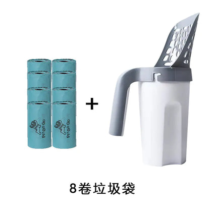Cat Litter Scoop Set with Trash Bags and Large Bin