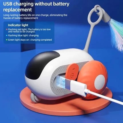 Smart Interactive Cat Toy Car with Rolling Ball