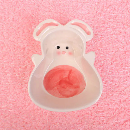 Ceramic Pet Bowl for Rabbit and Cat with Carrot Design